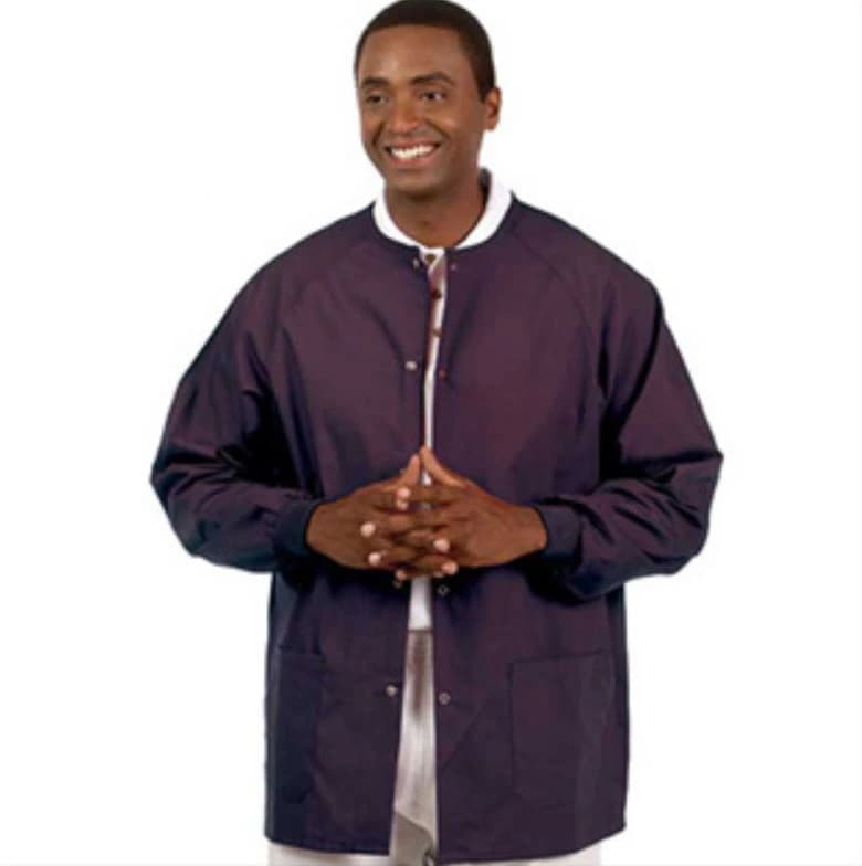 Fashion Seal Healthcare® Unisex Warm-Up Jacket, Eggplant, 2XL, Snap Front, 2 Pockets - Fashion Seal Healthcare® Unisex Warm Up Jacket - Eggplant, 2XL - Image 1