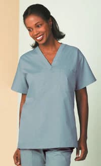 Fashion Seal Scrub Shirt, Misty Green, 4X Large, Unisex, Pullover, 55% Cotton/45% Polyester, 1 Left Breast Pocket - Scrub Shirt Misty Green - Image 1
