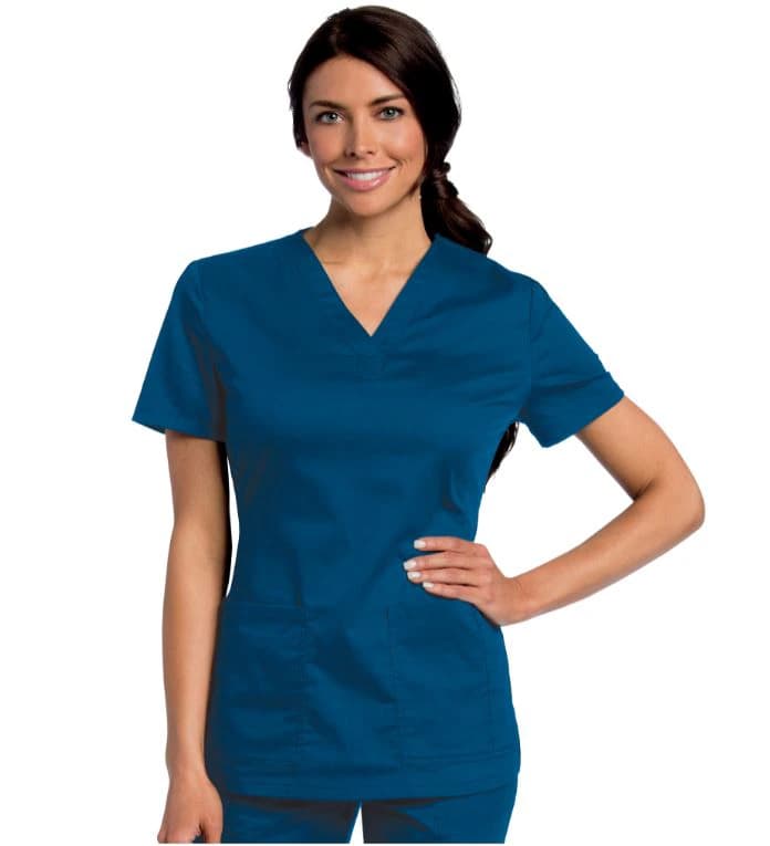 Landau Uniforms Scrub Top Reversible Unisex, 1 Pocket, V-Neck, Small, Galaxy Blue, 65% Polyester/35% Cotton, 7502 - Scrub Top Reversible Uni 1 Pkt - Image 1