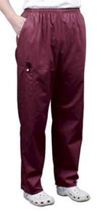 Fashion Seal Unisex Scrub Pant, Burgundy, Large, 65% Polyester / 35% Cotton, Drawstring & Elastic Waistband, 4 Pockets, Style 7430 - Pants Scrub Unisex Burgundy - Image 1