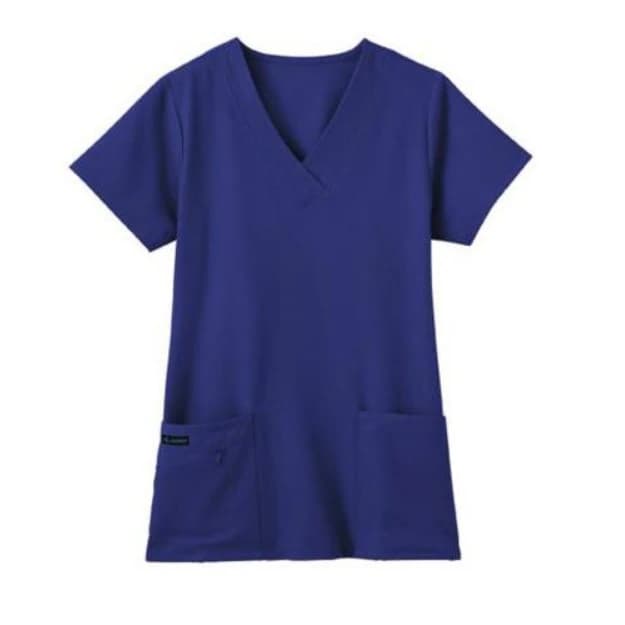 Jockey Scrub Top Banded V-Neck 3 Pocket, Women's, Short Sleeves, Galaxy Blue, Medium, 72% Polyester/21% Rayon/7% Spandex - Scrub Top Banded V-Neck 3 Pkt - Image 1