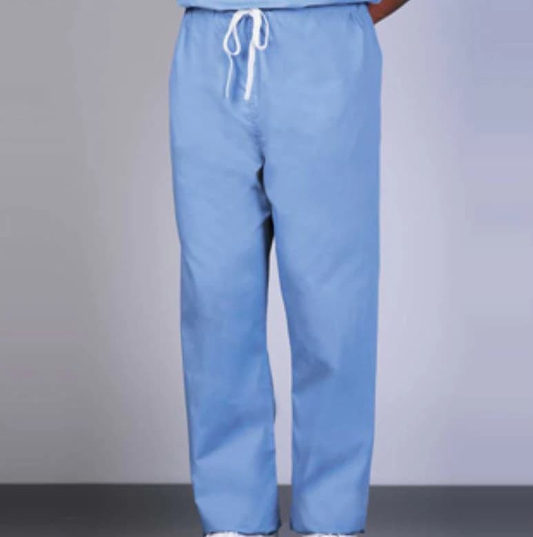 Fashion Blend® Ciel Blue Reversible Scrub Pants, Unisex X-Large, Drawcord Closure, Latex-Free, 55% Cotton/45% Polyester - Fashion Blend® Ciel Blue Scrub Pants Reversible with Drawcord Unisex X-Large Latex-Free Non-Fluid Resistant - Image 1