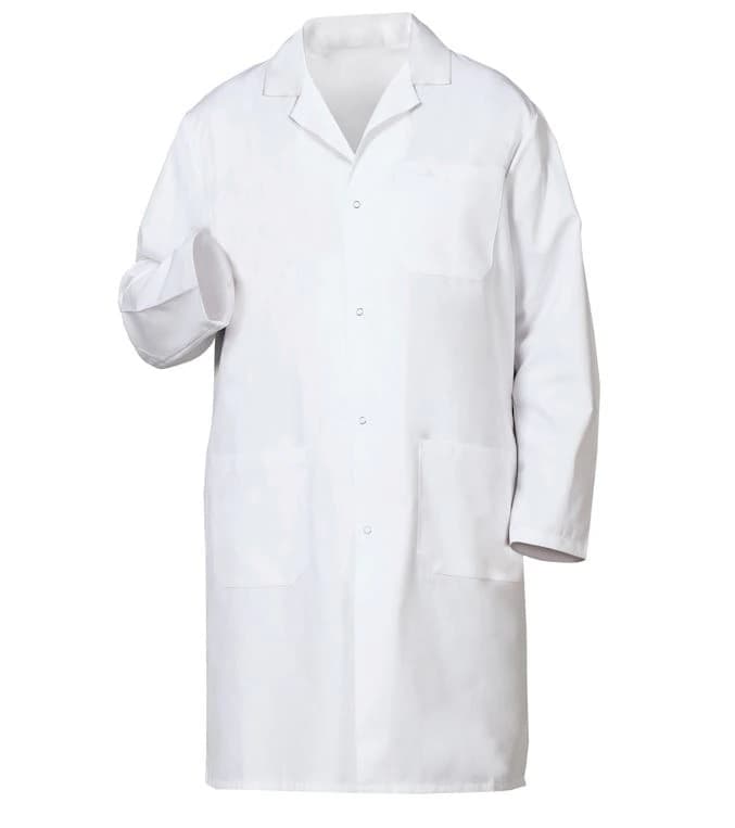 Fashion Seal Mens Lab Coat, 41" Length, 65/35 Polyester/Cotton Poplin, White, 3 Pockets, Style 485 - Lab Coat Mens 41" 65/35 Poplin - Image 1