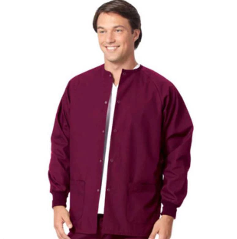Fashion Seal Unisex Warm-Up Jacket, 2 Pockets, Long Raglan Sleeves, Knit Cuffs, Small, Burgundy, Style 7691 - Jacket Warm-Up Unisex 2 Pkt - Image 1