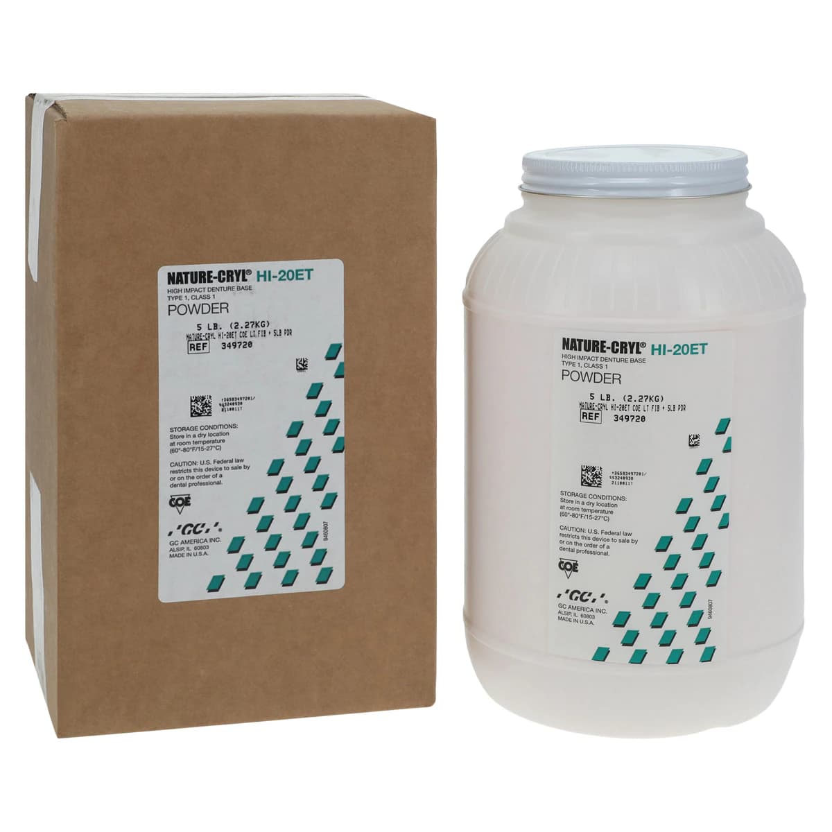 Nature-Cryl HI-20ET COE Light Fibered+ Denture Resin Powder, 5 lb - Nature-Cryl Hi-20ET Coe Lt Fiber+ 5lb Powder - Image 1