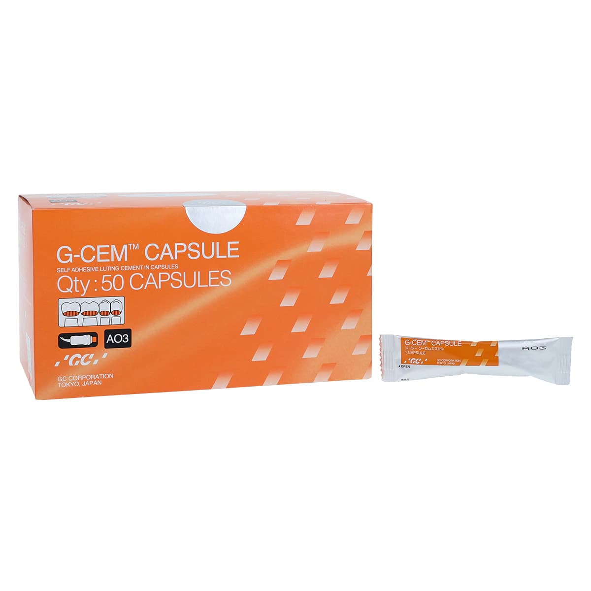 G-CEM AO3 Dual Cure Self-Adhesive Resin Luting Cement Capsules, 500 mg, 50/Bx, 002585 - G-Cem AO3 Dual Cure Resin Cement Caps (50) - Image 1