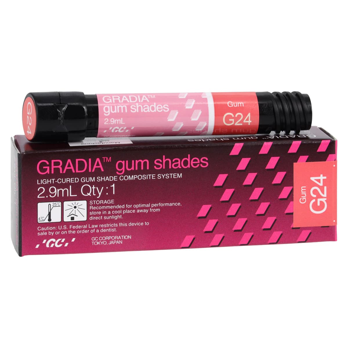 GC Gradia Gum Body Shade G244, Light-Cure Indirect Composite, 2.9 mL Syringe Refill - Gradia® Indirect Restoration System 2.9 mL Syringe Gum G244 Each - Image 1