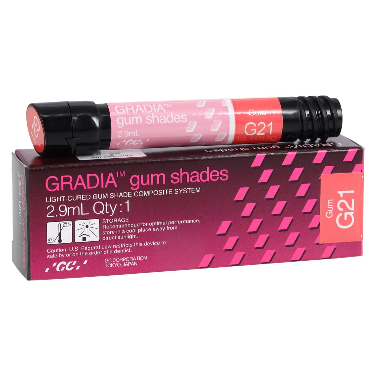 Gradia Gum Opaque Light-Cure Gingival Composite, Shade G21, 2.9 mL Syringe Refill, 001895 - Gradia® Indirect Restoration System 2.9 mL Syringe Gum G21 Each - Image 1