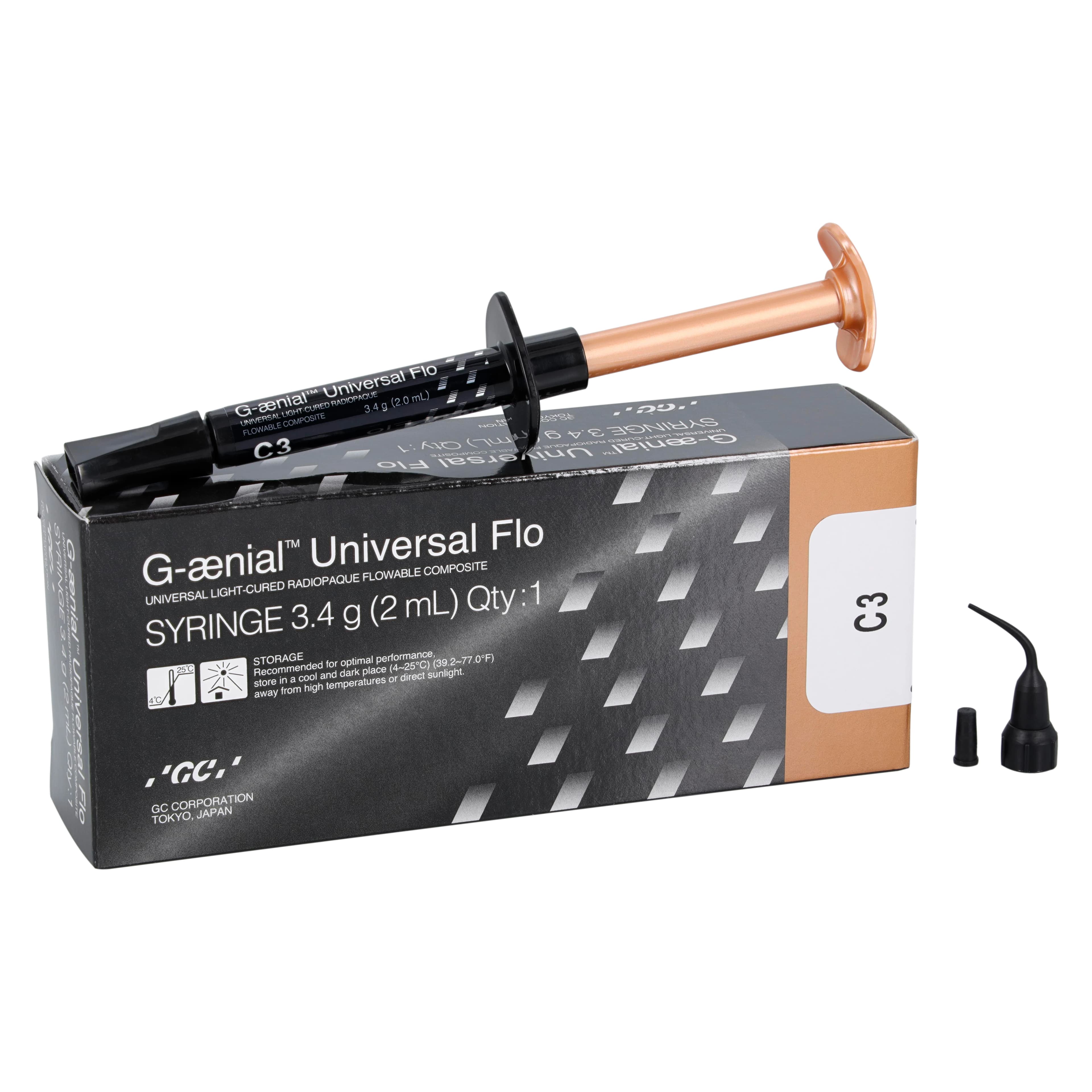 G-aenial Universal Flo Syringe Refill, Shade C3, 3.4 g, 1 Syringe with 20 Tips, 004210 - G-ænial™ Universal Flo Syringe - 3.4 g Shade C3 Each - Image 1
