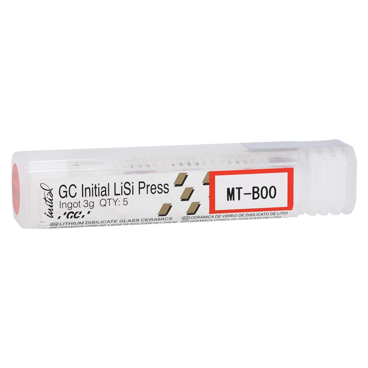 GC Initial LiSi Press Lithium Disilicate Ingot, Shade MT-B00, 3 g, 5/Pk - Initial LiSi Press MT-B00 3g (5) - Image 1