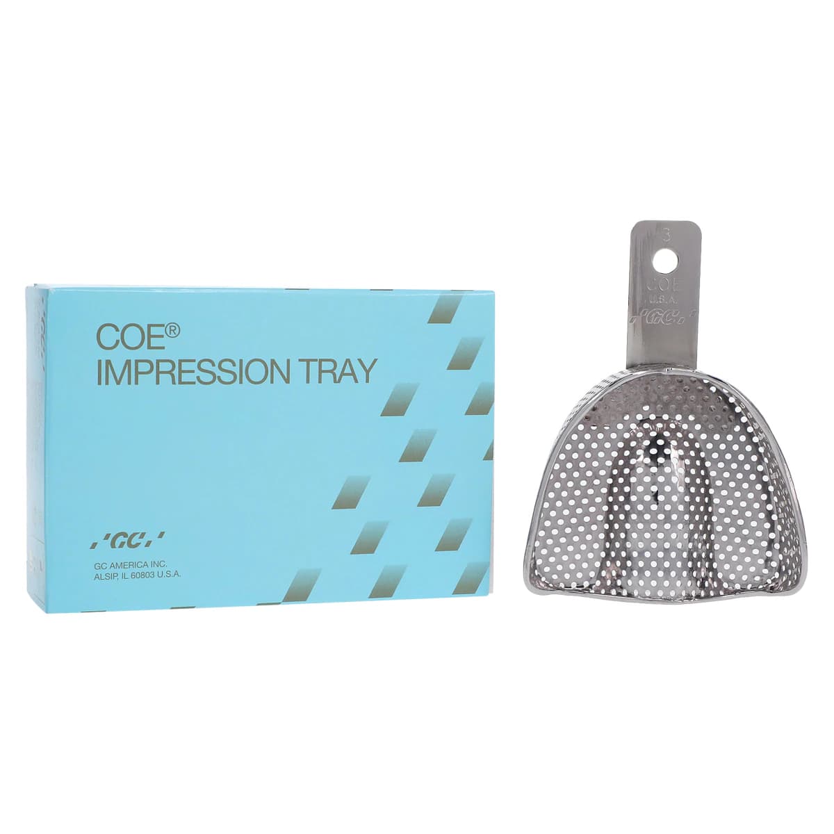 COE Nickel-Plated Perforated Metal Impression Tray, #3 Medium/Large Upper, 1/Pk, 260031 - COE® Impression Tray Nickel Perforated Medium / Large Upper #3 Each - Image 1