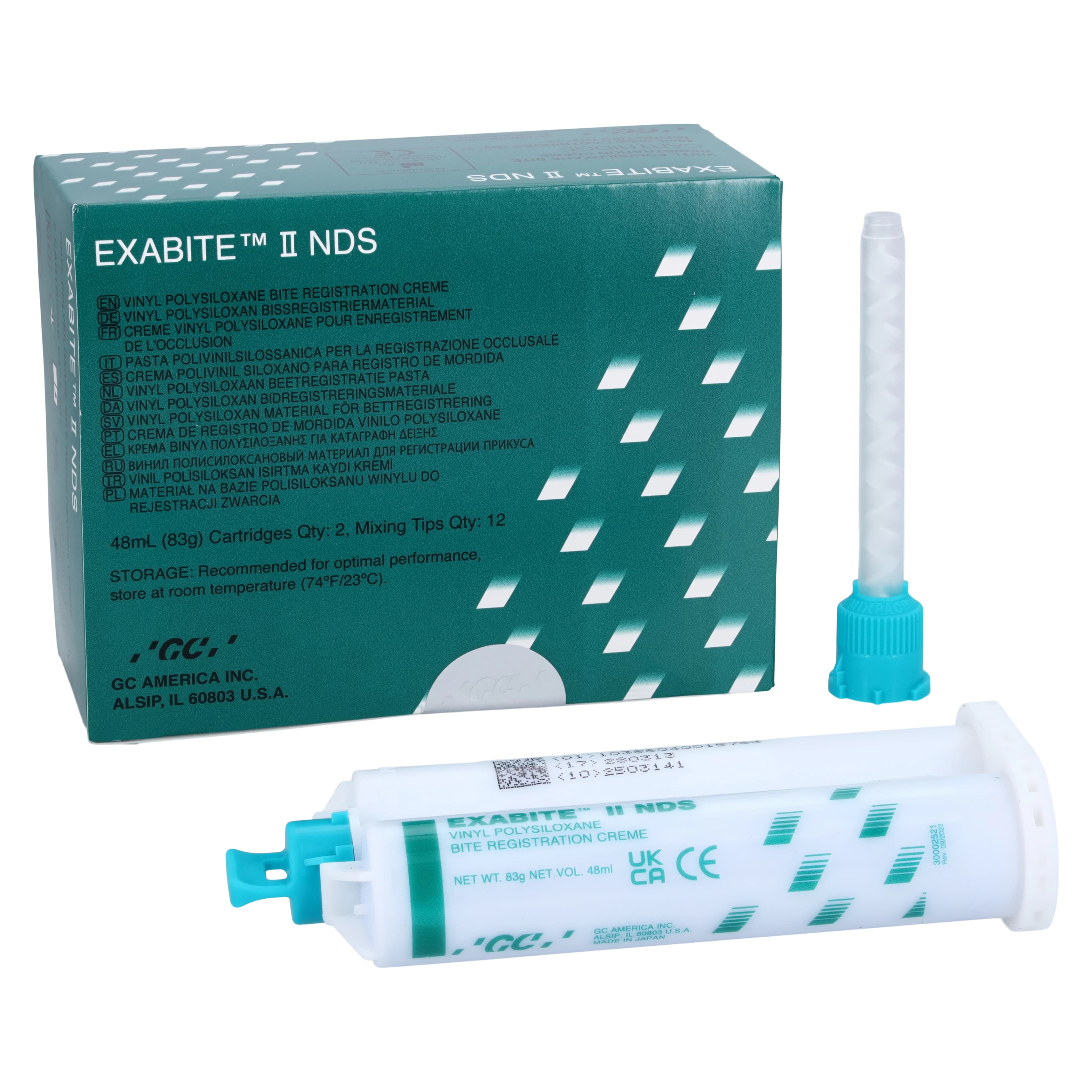 Exabite II NDS VPS Bite Registration Creme, Fast Set, Aqua, 48 mL Cartridge Refill Package, 8/Pk, 132418 - Exabite II NDS 48ml 8Pk - Image 1