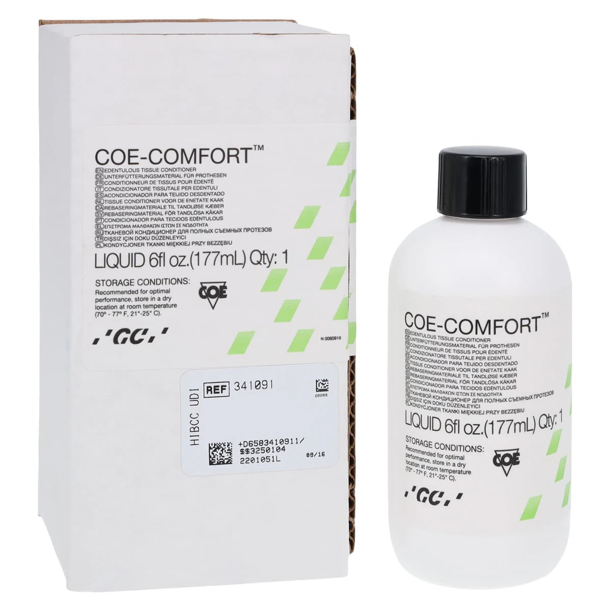 Coe-Comfort Edentulous Tissue Conditioner, Liquid Refill, 6 oz, 1/Pk, 341091 - Coe-Comfort Edentulous Tissue Conditioner, Liquid Refill, 6 oz, 1/Pk, 341091 - Image 1