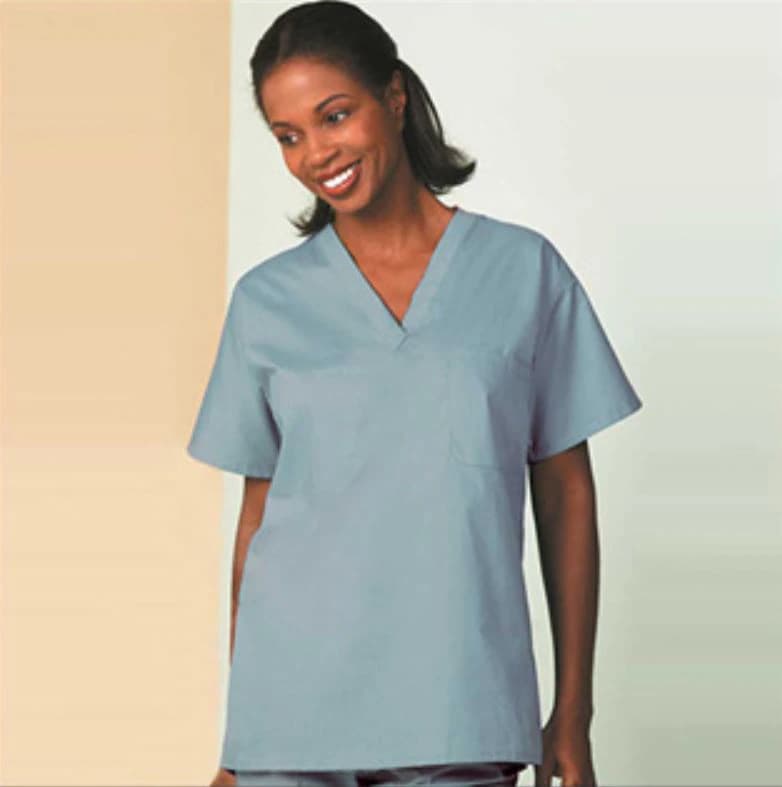 Fashion Seal Fashion Blend Unisex Scrub Shirt, Misty Green, Medium, Pullover, 1 Left Breast Pocket, Reversible - Shirt Scrub Unisex Med Rev - Image 1