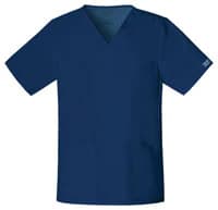 Cherokee Workwear Core Stretch Unisex Scrub Top, V-Neck, 4 Pockets, Navy, X-Small, 4725 - Scrub Top Unisex Core Stretch - Image 1