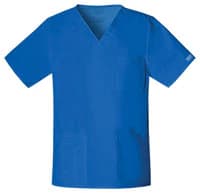 Cherokee Workwear Core Stretch Unisex Scrub Top, V-Neck, Short Sleeves, Royal Blue, X-Small, 4725 - Scrub Top Unisex Core Stretch - Image 1