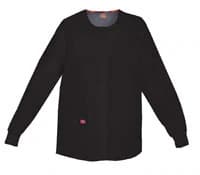 Dickies Warm-Up Jacket, Snap Front, 2 Pockets, Knit Cuffs, Women's, X-Small, Black, 86306 - Jacket Warm-Up Snap Front 2Pkt - Image 1