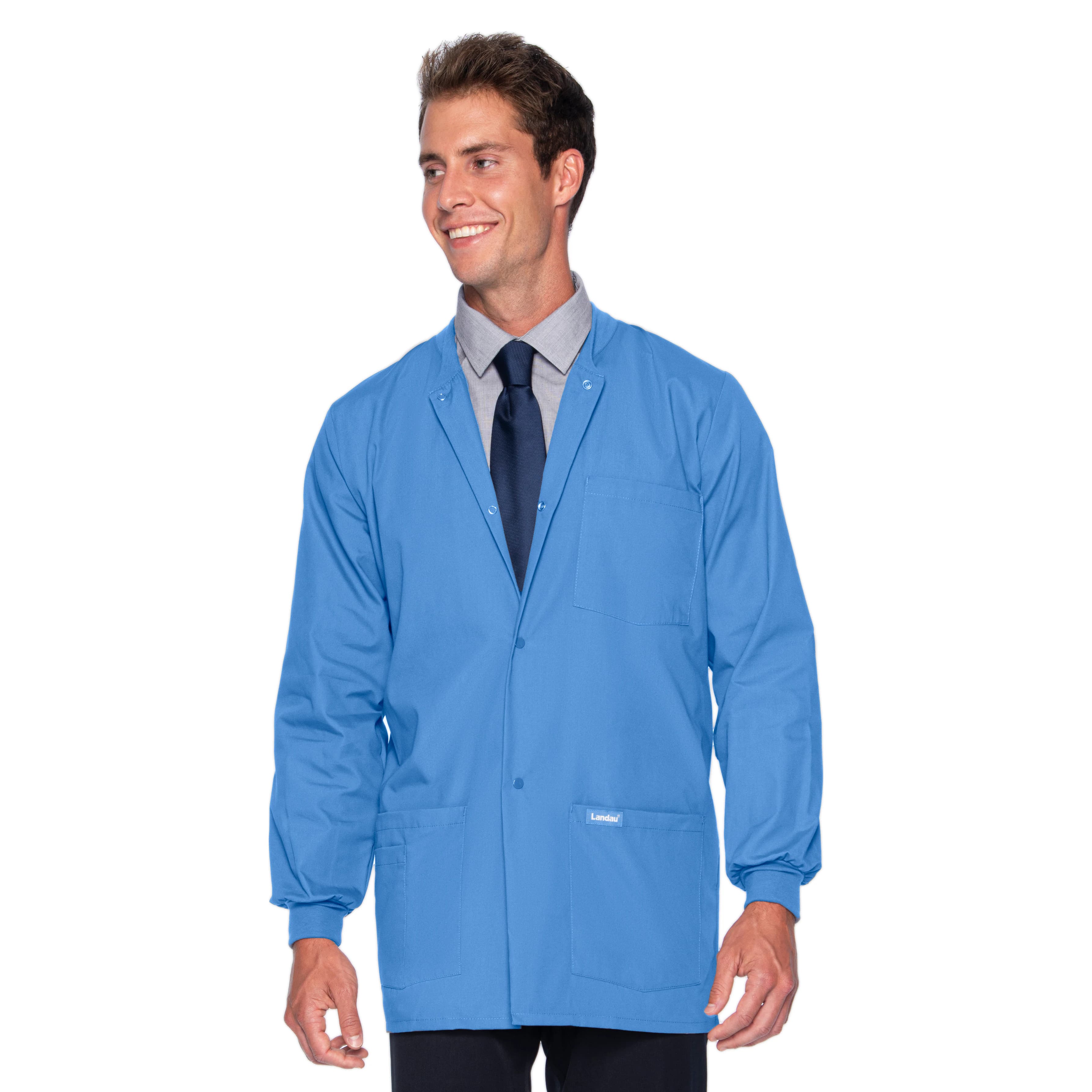 Landau Warm-Up Jacket, 5 Pockets, Long Sleeves, Knit Cuff, Ceil Blue, Small - Jacket Warm-Up 5 Pkt - Image 1