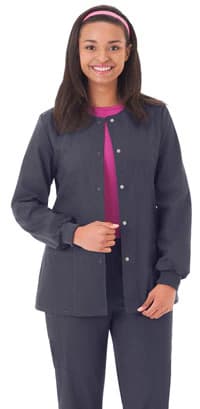 White Swan Ladies Snap Front Warm-Up Jacket, Charcoal, X-Small, Each - Jacket Ladies SnapFront WarmUp - Image 1