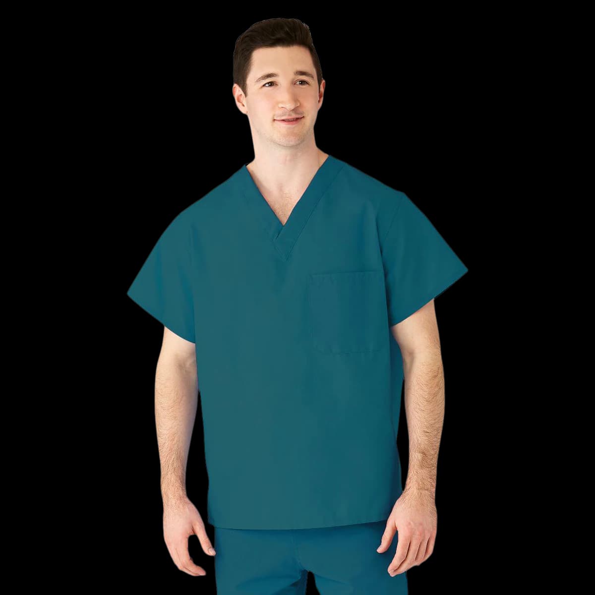 Medline Top Scrub Reversible V-Neck Scrub Shirt, Peacock, Small, 610 - Top Scrub Reversible V-Neck - Image 1