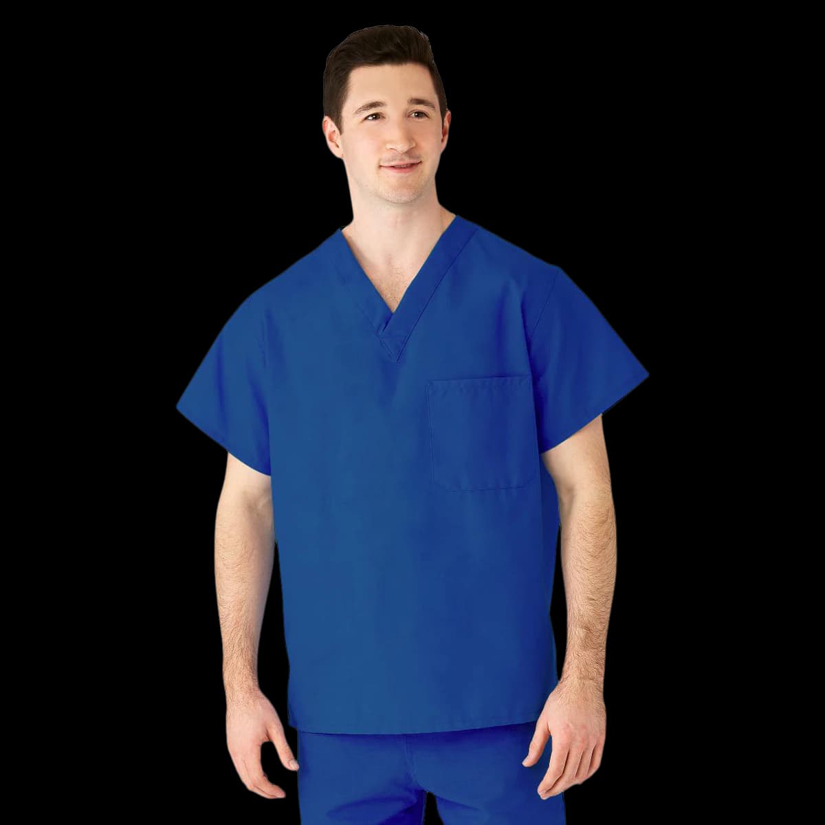 Medline M610N Reversible V-Neck Scrub Shirt, Sapphire, Large - Shirt Scrub Reversible V-Neck - Image 1