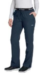 Grey's Anatomy Scrub Pant Logo Waistband, Drawstring Closure, 3 Pockets, Women's, 2X Small, Steel - Scrub Pant Logo Waistband DS - Image 1