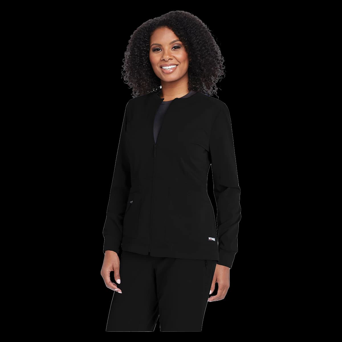 Grey's Anatomy Millie Jacket Warm-Up Zip Front, Black, 1X-Large, Each - Millie Jacket Warm-Up Zip Frnt - Image 1