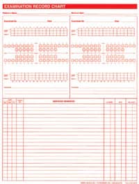 Chart Dental Exam/Record, 2-Sided, Vertical, 8.5 in x 11 in, White with Red Ink, 100/Box - Chart DentalExam/Record - Image 1