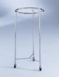 Blickman Industries Round Chrome Hamper with Lid, 18" x 35" - Hamper Regular N/Lid Chrome - Image 1