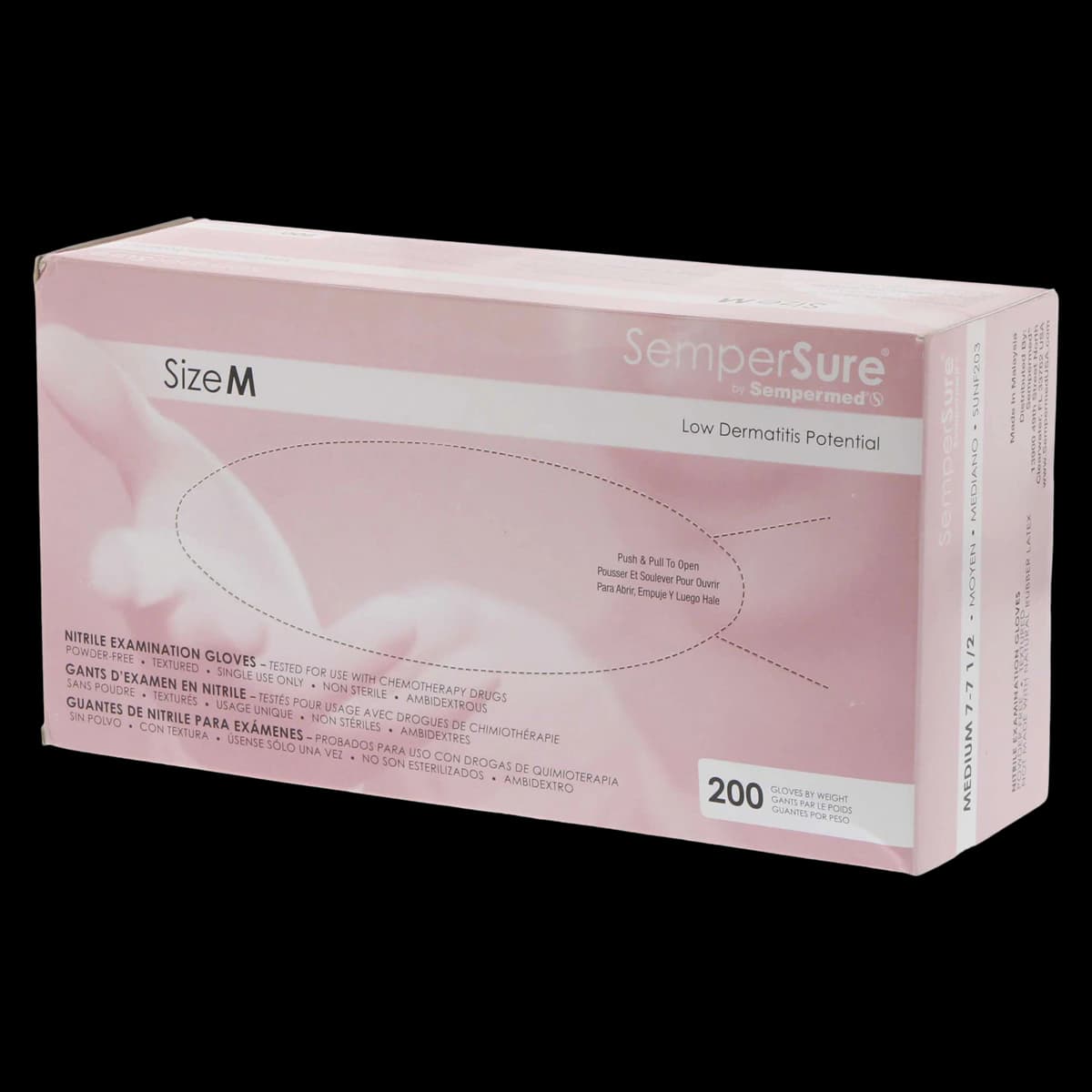 SemperSure™ Nitrile Exam Gloves, Powder-Free, Non-Sterile, Medium, Violet, 200/Box - Sempersure™ Nitrile Gloves Violet Medium Pkg/200 - Image 1