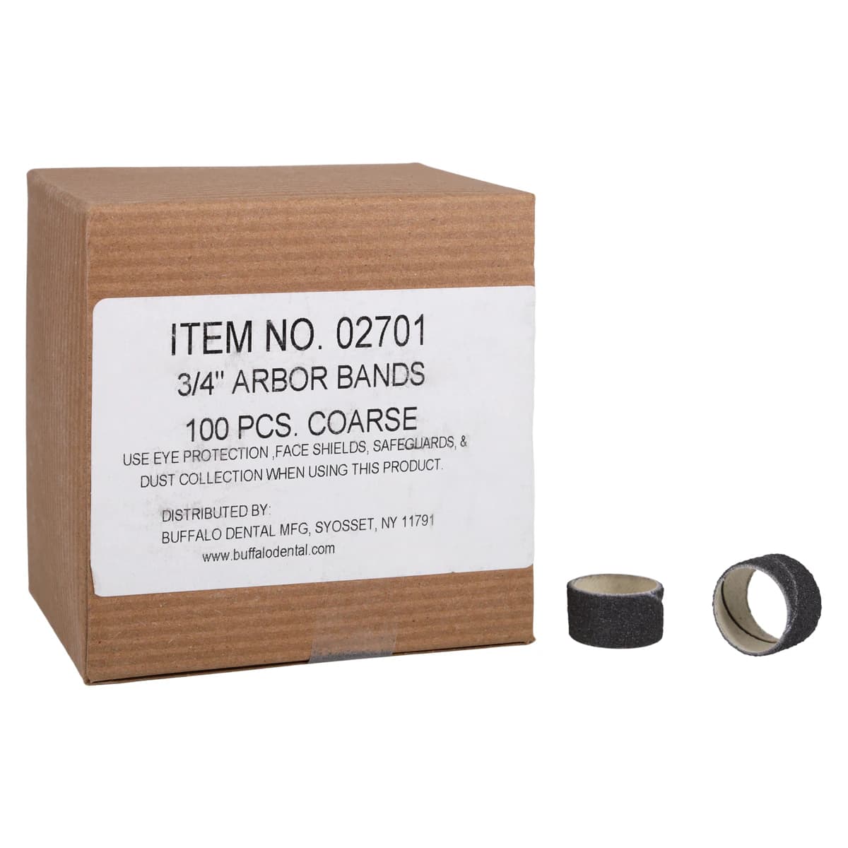 Buffalo Dental Arbor Bands, 3/4" Coarse (60 Grit), 100/Pkg, 02701 - 3/4", Coarse Arbor Bands (100) - Image 1