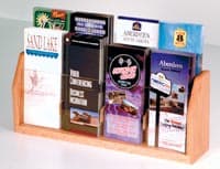 Wooden Mallet Brochure Counter Display, 8-Pocket, Light Oak Wood with Acrylic, 7.5 in x 18.25 in x 4 in - Brochure Counter Disp 8-Pocket - Image 1