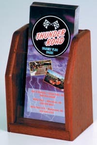 Wooden Mallet Counter Brochure Display, 1 Pocket, Mahogany Wood/Acrylic, 7.5 in x 5.25 in x 4 in, Each - Brochure Counter Disp 1-Pocket - Image 1