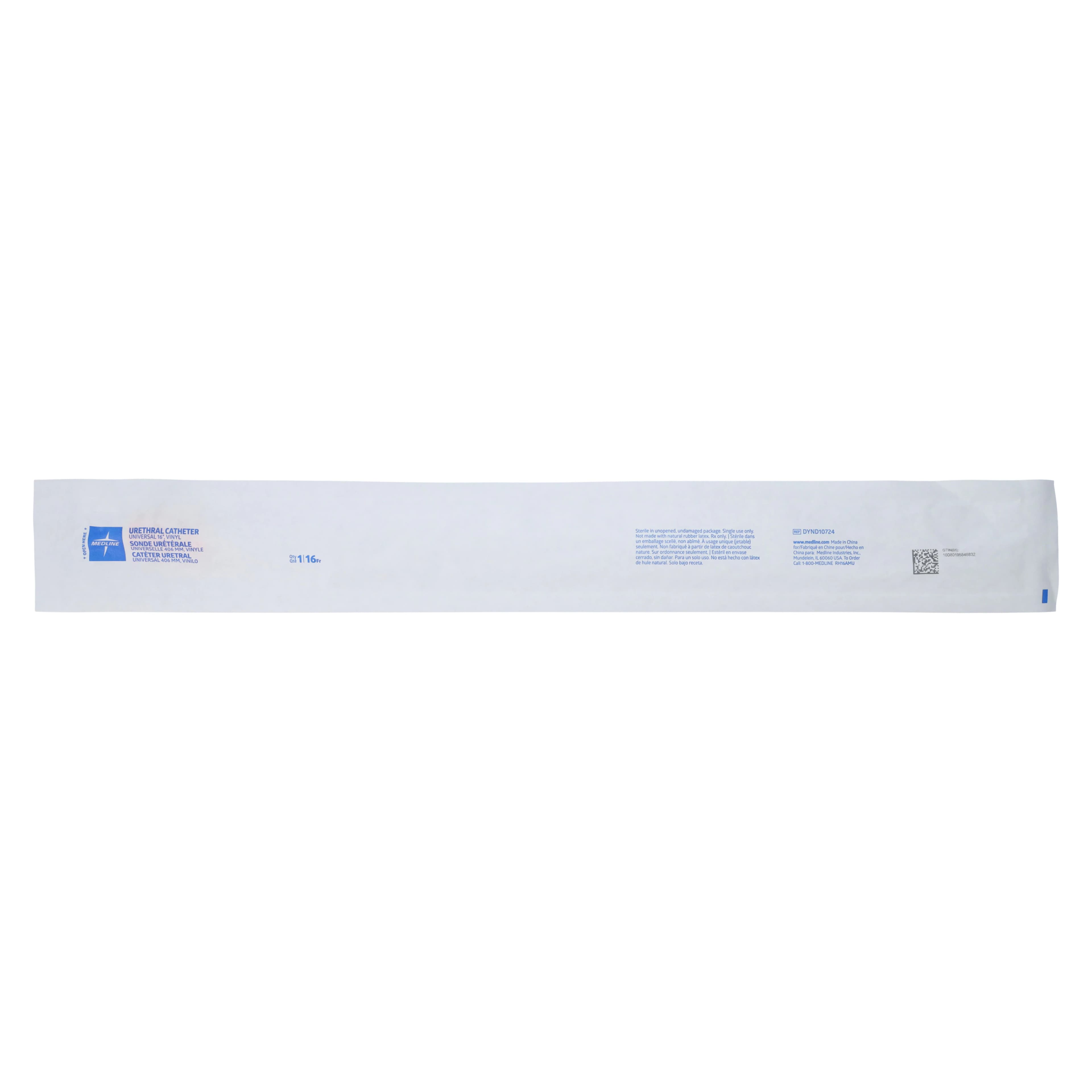 Medline Self-Cath Intermittent Urethral Catheter, Sterile, Vinyl, 16 Fr - Catheter Strl Urethral Vnyl - Image 1