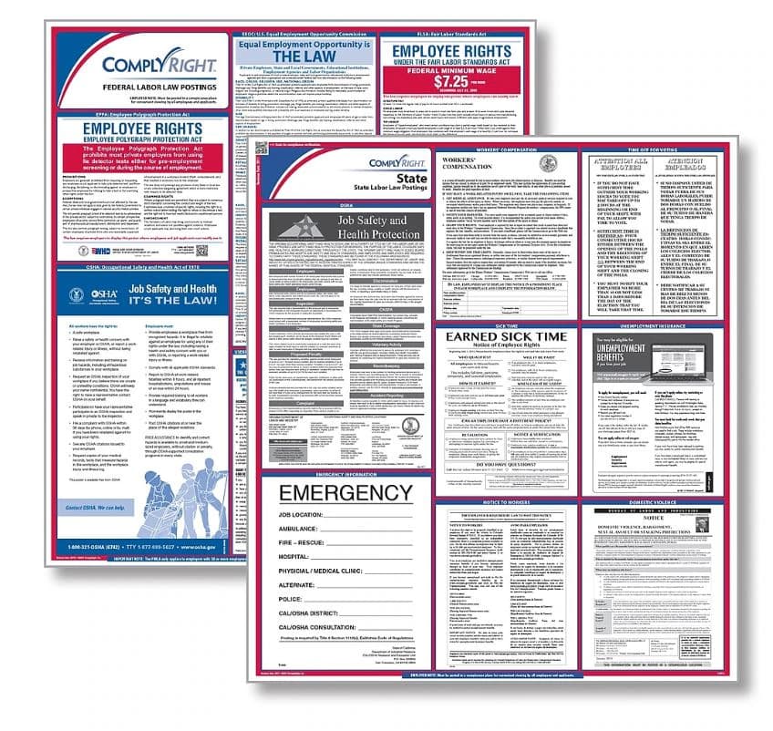 Comply Right Federal & State Labor Law Poster Kit, West Virginia, English, 24 in x 32.75 in, 100 lb Gloss Stock - Poster Fed & State Law Kit - Image 1