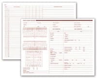 Chart Form Pediatric Exam Record, 2-Sided, 8.5 x 11 in, White with Red Ink, Anatomic & Periodontic Diagrams, 250/Package - Chart Form Pediatric Exam Rec - Image 1