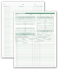 Chart Form Exam/Account Record, 2-Sided, 8.5 in x 11 in, White with Green Ink, 250/Pk - Chart Form Exam/Account Record - Image 1