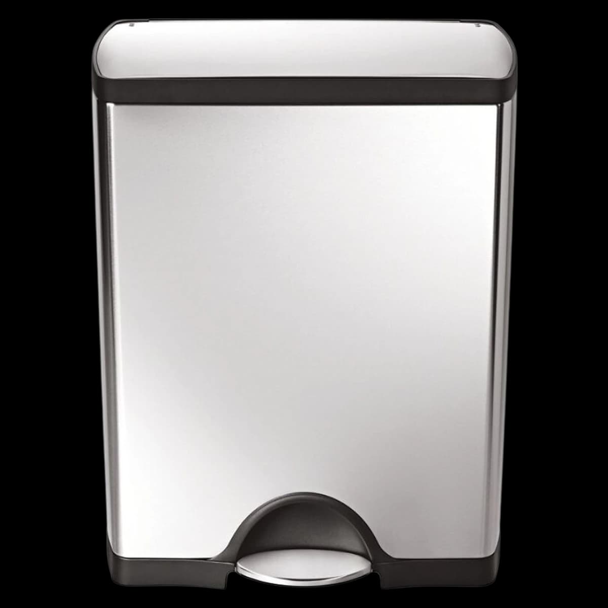 Simplehuman Rectangular Stainless Steel Step-On Trash Can, 50L, with Steel Pedal - Rectangular SS Step Can 50L - Image 1