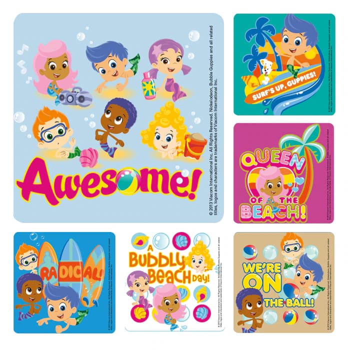 Bubble Guppies Stickers, Assorted Designs, 2-1/2", 100/Roll, Latex Free - Bubble Guppies Stickers (100) - Image 1