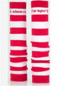 Med Sleeve Stripe Red/White, Adult Unisex, Nylon/Spandex, One Size, 1 Pair - Med Sleeve Stripe Red/White - Image 1
