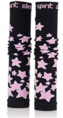 Med Sleeve Pink Stars on Black Compression Arm Sleeve, Adult Unisex, One Size, 1 Pair - Med Sleeve Pink Stars on Black - Image 1