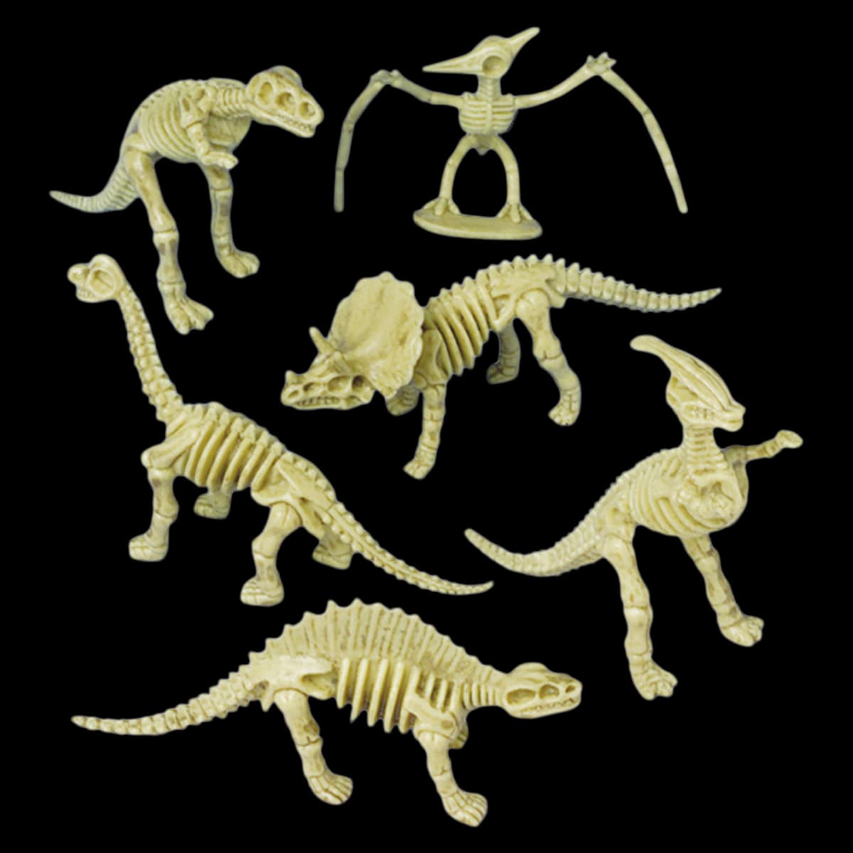 Toy Skeleton Dino Figurine, Assorted Styles, 3.5 in, 36/Pk, JV414 - Toy Skeleton Dino Figurine 36/Pk, JV414 - Image 1