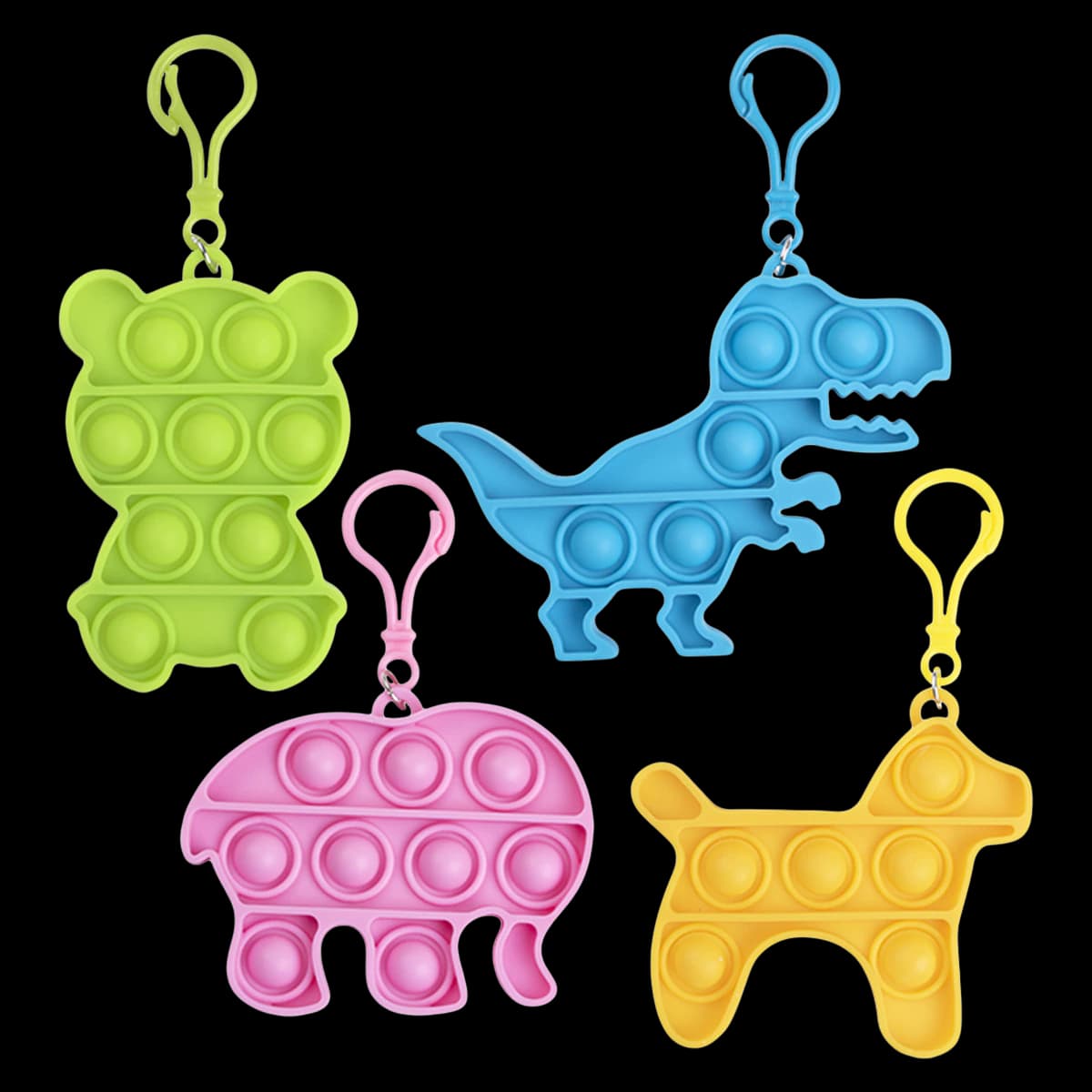 Sherman Specialty Popper Toy Keychain Assortment, 24/Pack, S25216 - Popper Toy Keychain Assortment Pack of 24 - Image 1