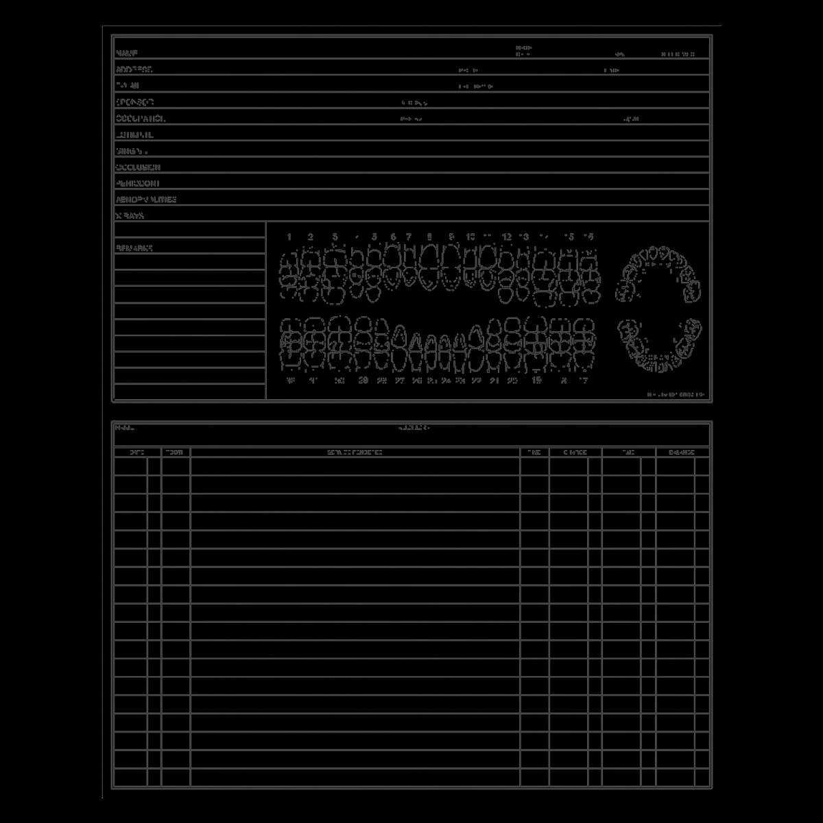 Wilmer Dental Patient Record Forms, 2-Sided, 8.5 x 11 in, White with Green Ink, 80 lb Offset Stock, 100/Pk - Dental Patient Record Forms - Image 1