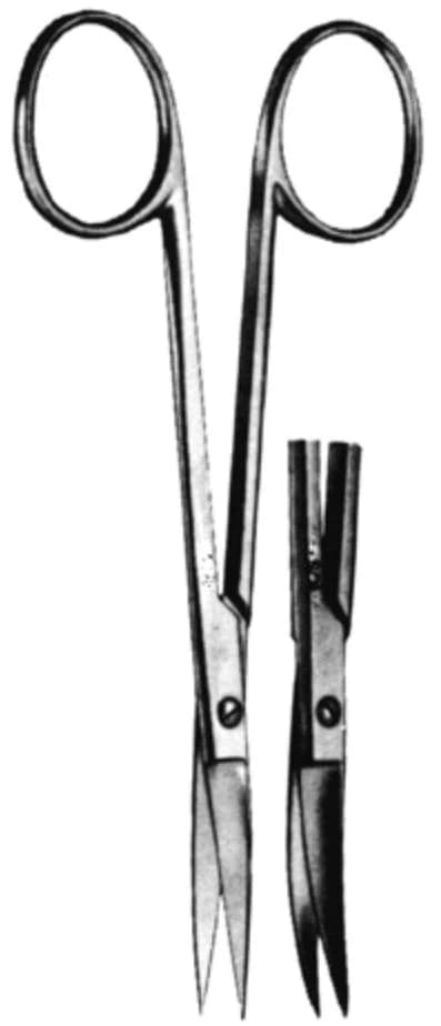 Medco Instruments Iris Scissors, Curved, 4-1/2" (11.4 cm), Stainless Steel, Non-Sterile, Reusable, Each - Scissor Iris 4.5 Curved - Image 1