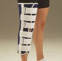 DeRoyal Sized Immobilizer Knee, Adult Canvas, X-Large, 20-22", Blue - Immobilizer Knee Blu Cnvs 19" - Image 1