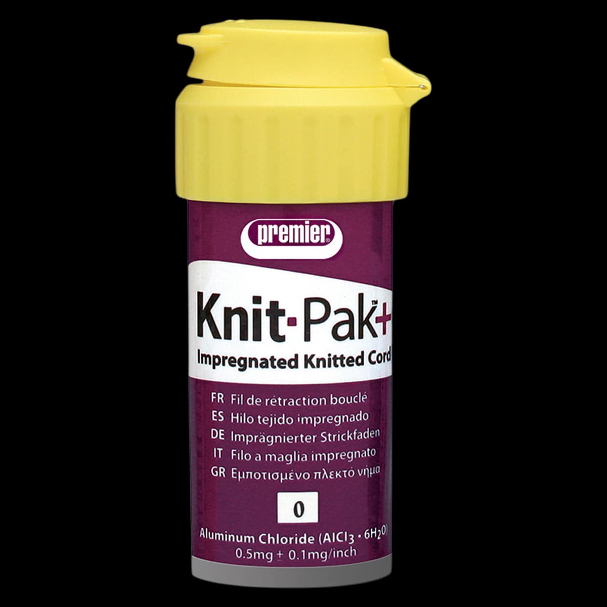 Premier Knit-Pak+ Impregnated Knitted Retraction Cord, Aluminum Chloride, Size #0, Purple, 100", 1/Pk, 9007563 - Knit-Pak + Impregnated Retraction Cord, Knitted, Aluminum Chloride, 100", Purple, 1/Pk, 9007563 - Image 1