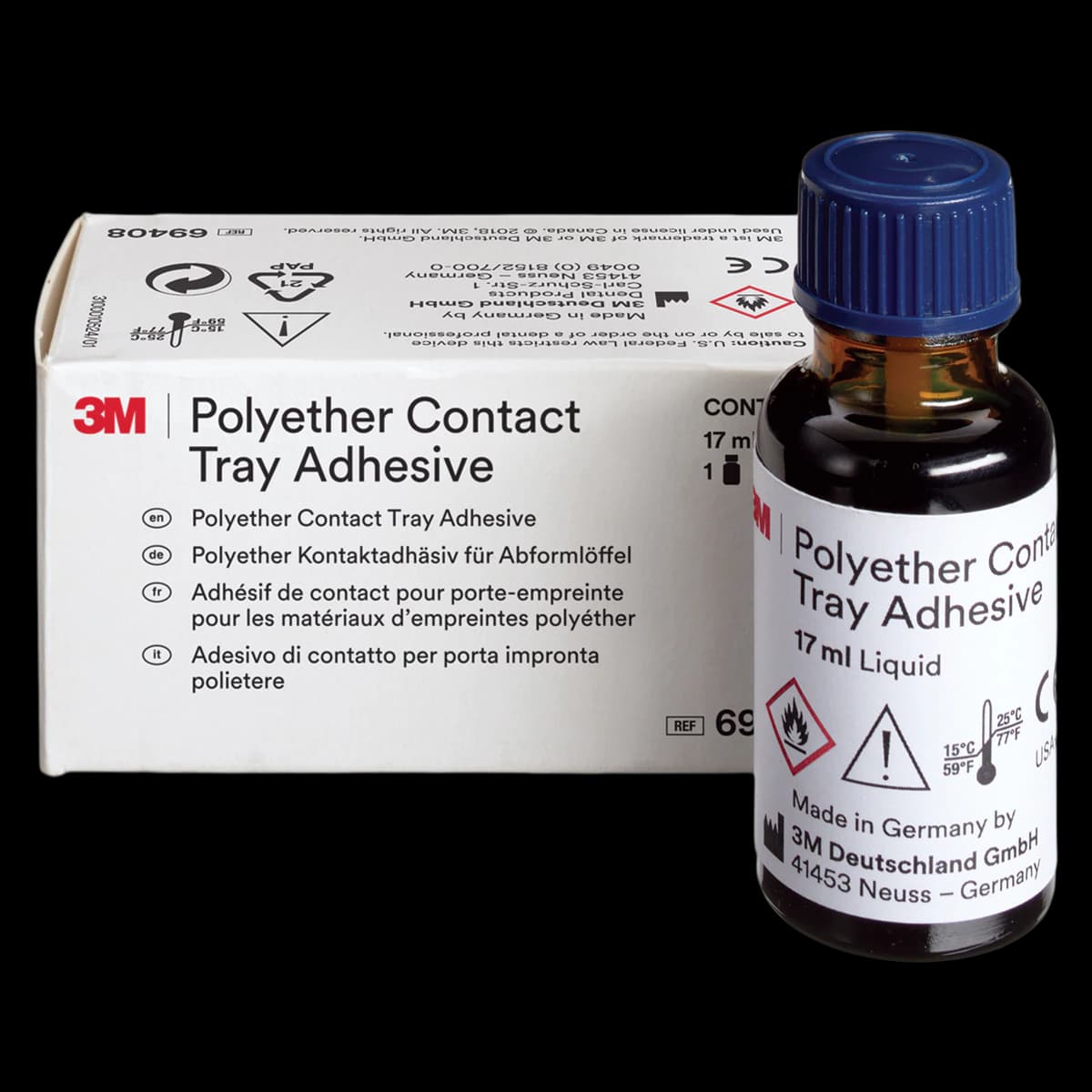 3M Polyether Contact Tray Adhesive, 17 mL Bottle, 69408 - Polyether Contact Tray Adhesive 17mL - Image 1