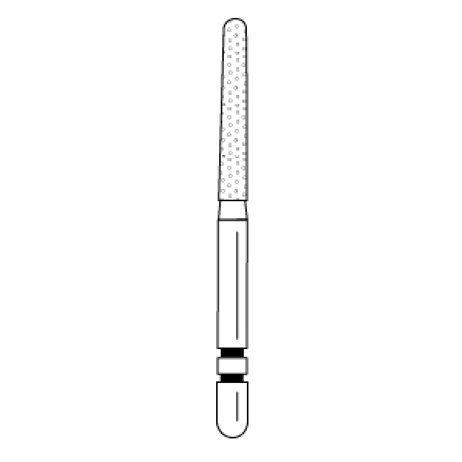 Two Striper Black Super Coarse Diamond Bur, Round-End Taper, FG #783.10SC, 5/Pk, 2015721 - Two Striper® Black - 783.1 - Image 1