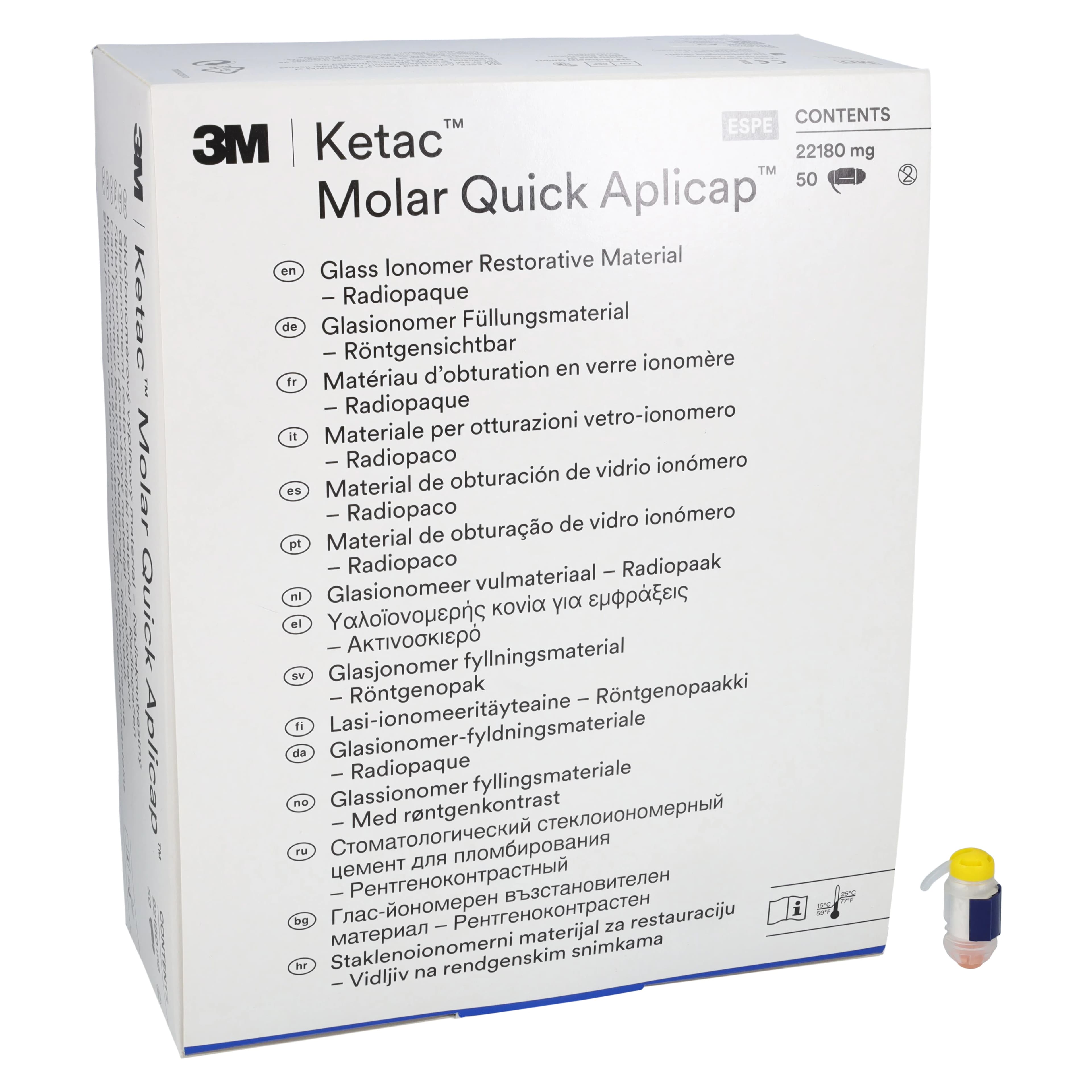 3M Ketac Molar Quick Aplicap Glass Ionomer Restorative, Shade A2, Refill, 50 Capsules, 56363 - Ketac Molar Quick Aplicap Glass Ionomer Restorative Shade A2 Refill 50Pk - Image 1